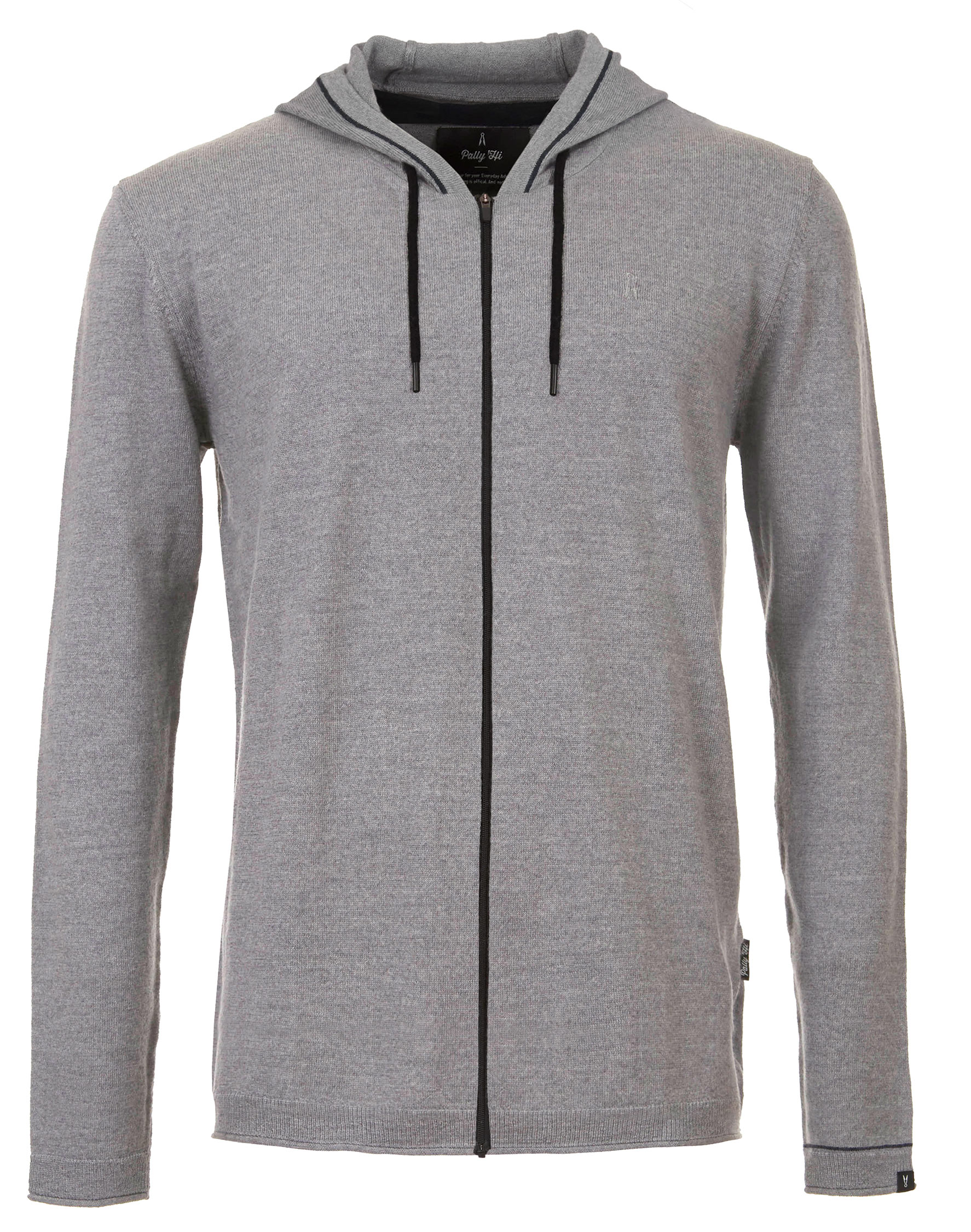 grey knitted hoodie mens